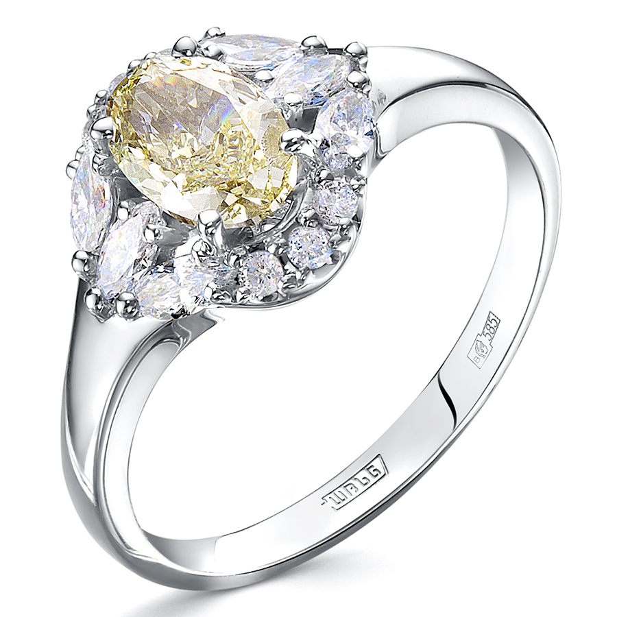 Кольцо, золото, бриллиант, 01-4587